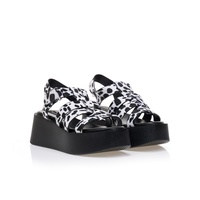 Flatforms animal print σουέτ