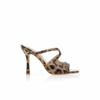 Mules animal print δερματίνη με ιδιαίτερο κόψιμο