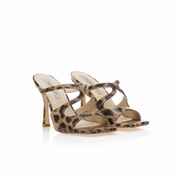 Mules animal print δερματίνη με ιδιαίτερο κόψιμο