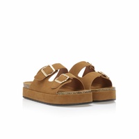 Flatforms κάμελ σουέτ