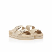 Εσπαντρίγιες flatforms μπεζ σουέτ
