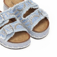 Εσπαντρίγιες flatforms γαλάζιες με ιδιαίτερο σχέδιο και στρας