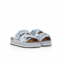 Εσπαντρίγιες flatforms γαλάζιες με ιδιαίτερο σχέδιο και στρας
