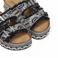 Εσπαντρίγιες flatforms μαύρες με ιδιαίτερο σχέδιο και στρας