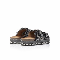 Εσπαντρίγιες flatforms μαύρες με ιδιαίτερο σχέδιο και στρας