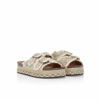 Εσπαντρίγιες flatforms μπεζ με ιδιαίτερο σχέδιο και στρας
