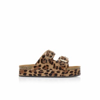 Flatforms animal print σουέτ