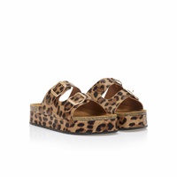Flatforms animal print σουέτ