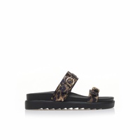 Flatforms animal print σατέν με διπλή φάσα