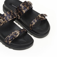 Flatforms animal print σατέν με διπλή φάσα