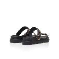 Flatforms animal print σατέν με διπλή φάσα