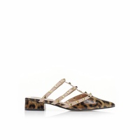Mules animal print λουστρίνι με χρυσά τρουκς