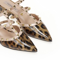 Mules animal print λουστρίνι με χρυσά τρουκς