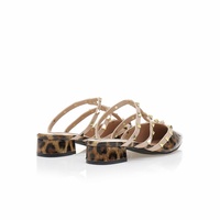 Mules animal print λουστρίνι με χρυσά τρουκς