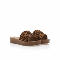Flatforms animal print σουέτ
