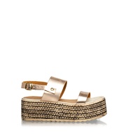 Flatforms μπρονζέ δερματίνη με λουριά
