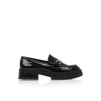 Oxfords μαύρα λουστρίνι με μεταλλική αγκράφα