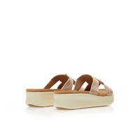 Flatforms μπρονζέ δερματίνη με σχέδιο πλέξη στην φάσα